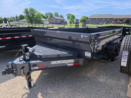 New 2026 Iron Bull 83 x 14 DWB Dump Trailer with 2) 7K GVWR Straight Axles and 2) Fwd. Adj. Electric Brakes, Slide-In Aluminum Ramps and 10 Ply Tires