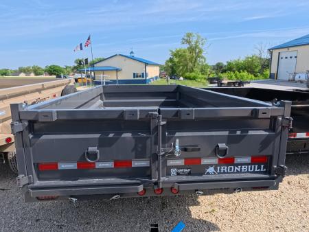 New 2026 Iron Bull 83 x 14 DWB Dump Trailer with 2) 7K GVWR Straight Axles and 2) Fwd. Adj. Electric Brakes, Slide-In Aluminum Ramps and 10 Ply Tires