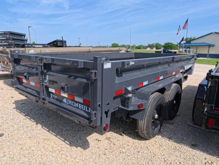 New 2026 Iron Bull 83 x 14 DWB Dump Trailer with 2) 7K GVWR Straight Axles and 2) Fwd. Adj. Electric Brakes, Slide-In Aluminum Ramps and 10 Ply Tires