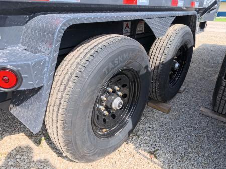 New 2026 Iron Bull 83 x 14 DWB Dump Trailer with 2) 7K GVWR Straight Axles and 2) Fwd. Adj. Electric Brakes, Slide-In Aluminum Ramps and 10 Ply Tires