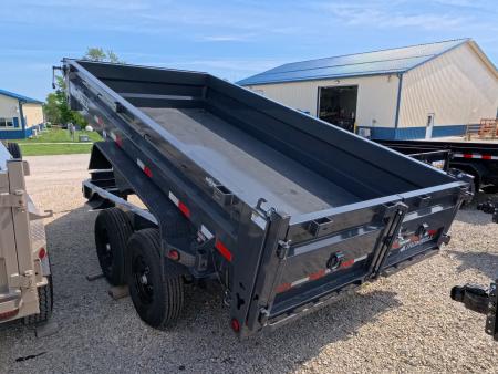 New 2026 Iron Bull 83 x 14 DWB Dump Trailer with 2) 7K GVWR Straight Axles and 2) Fwd. Adj. Electric Brakes, Slide-In Aluminum Ramps and 10 Ply Tires