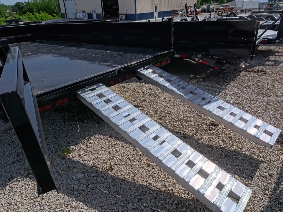 New 2027 Iron Bull 96 x 16 DDP Dump Trailer with 2) 7,000 lb. Straight Axles. Elec. Brakes, 10" I-Beam Frame, Slide -In Ramps