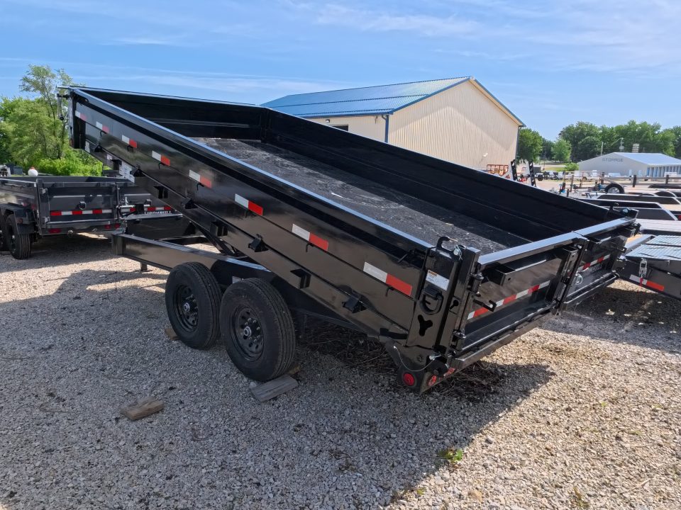 New 2027 Iron Bull 96 x 16 DDP Dump Trailer with 2) 7,000 lb. Straight Axles. Elec. Brakes, 10" I-Beam Frame, Slide -In Ramps