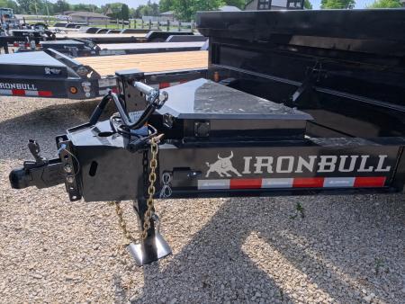 New 2027 Iron Bull 96 x 16 DDP Dump Trailer with 2) 7,000 lb. Straight Axles. Elec. Brakes, 10" I-Beam Frame, Slide -In Ramps