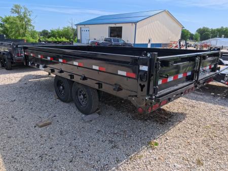 New 2027 Iron Bull 96 x 16 DDP Dump Trailer with 2) 7,000 lb. Straight Axles. Elec. Brakes, 10" I-Beam Frame, Slide -In Ramps