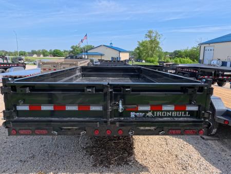 New 2027 Iron Bull 96 x 16 DDP Dump Trailer with 2) 7,000 lb. Straight Axles. Elec. Brakes, 10" I-Beam Frame, Slide -In Ramps