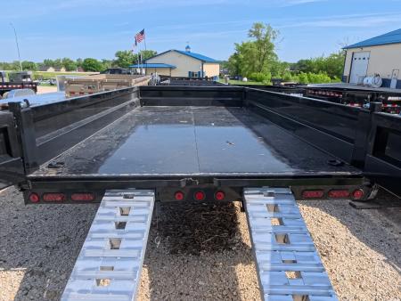 New 2027 Iron Bull 96 x 16 DDP Dump Trailer with 2) 7,000 lb. Straight Axles. Elec. Brakes, 10" I-Beam Frame, Slide -In Ramps