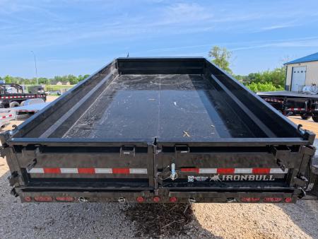New 2027 Iron Bull 96 x 16 DDP Dump Trailer with 2) 7,000 lb. Straight Axles. Elec. Brakes, 10" I-Beam Frame, Slide -In Ramps