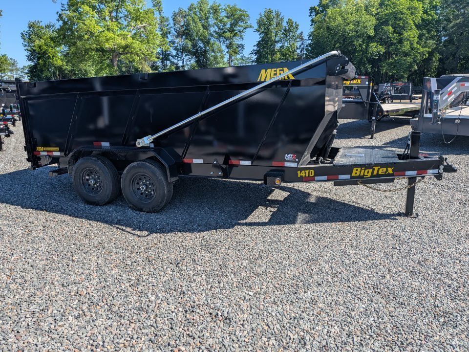 New 2025 Big Tex Trailers 7x14 TD Heavy Duty 14K Telescopic Dump w/ Slide-In Ramps & 4' Sides Dump Trailer