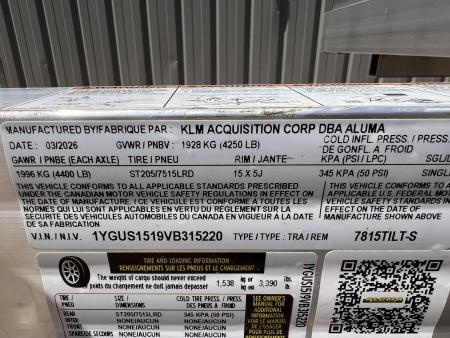 New 2027 Aluma 15' Tiltbed 7815S Aluminum Utility Trailer
