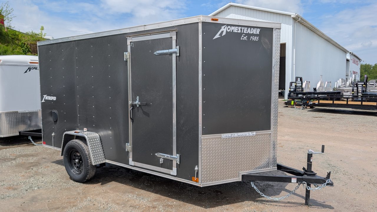 New 2026 Homesteader 6x12 Intrepid V-Nose Cargo Trailer w/ Barn Doors