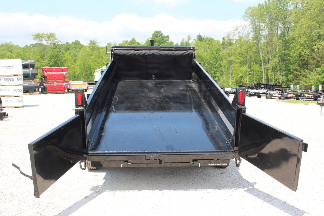 New 2026 Sure-Trac 7' x 16' HD Low Profile Telescopic Lift Hydraulic Dump Trailer - 16000# GVW