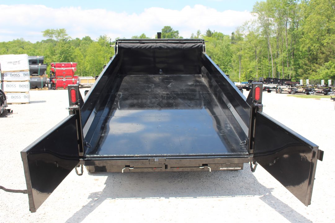 New 2026 Sure-Trac 7' x 16' HD Low Profile Telescopic Lift Hydraulic Dump Trailer - 16000# GVW