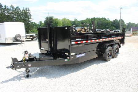 New 2026 Sure-Trac 7' x 16' HD Low Profile Telescopic Lift Hydraulic Dump Trailer - 16000# GVW