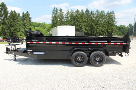 New 2026 Sure-Trac 7' x 16' HD Low Profile Telescopic Lift Hydraulic Dump Trailer - 16000# GVW