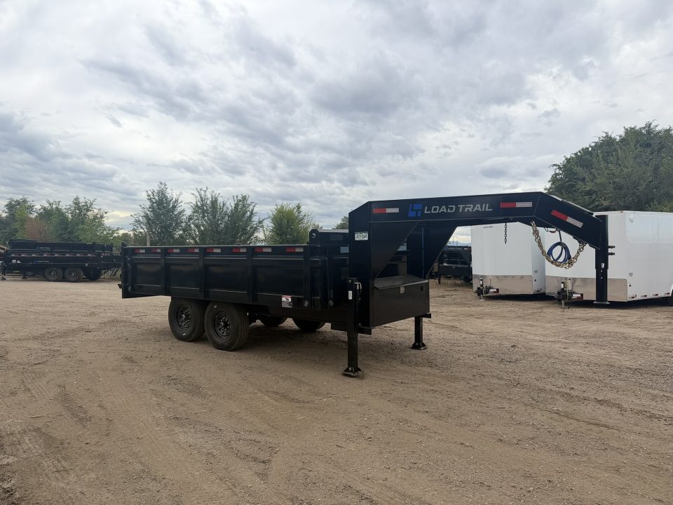 New 2026 Load Trail 8-14 Gooseneck Dump W/ Hydraulic Jacks and 7 Gauge Floor 7K Axles