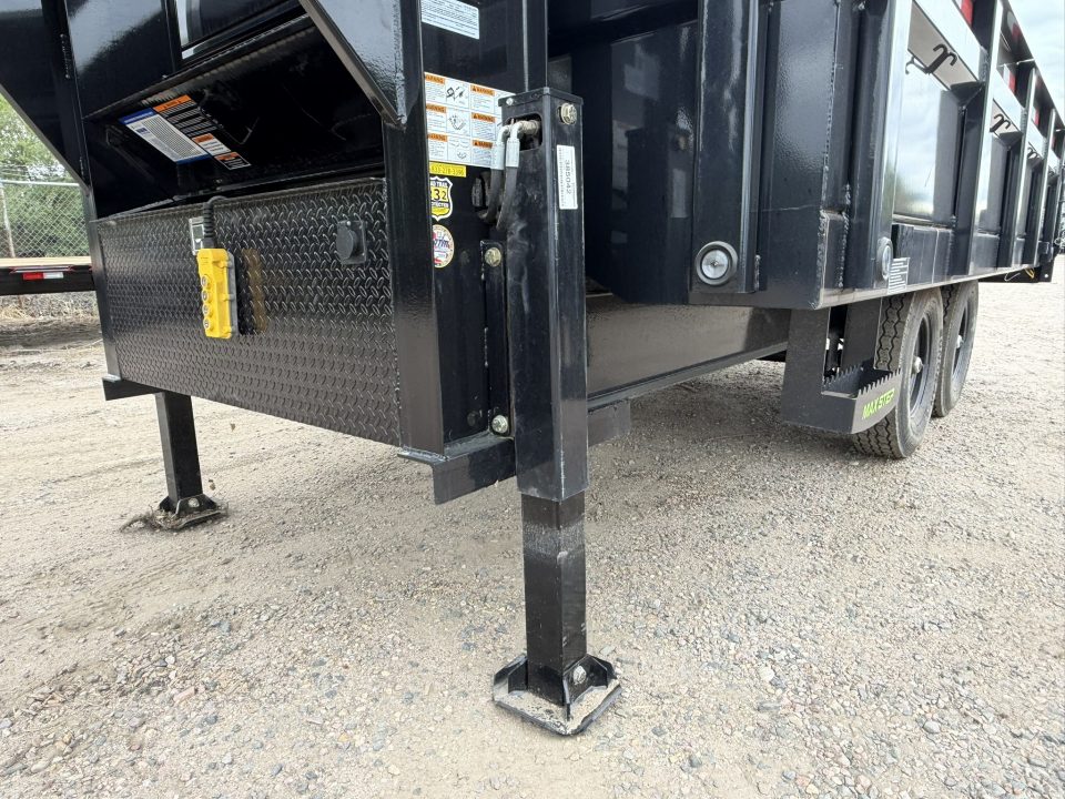 New 2026 Load Trail 8-14 Gooseneck Dump W/ Hydraulic Jacks and 7 Gauge Floor 7K Axles