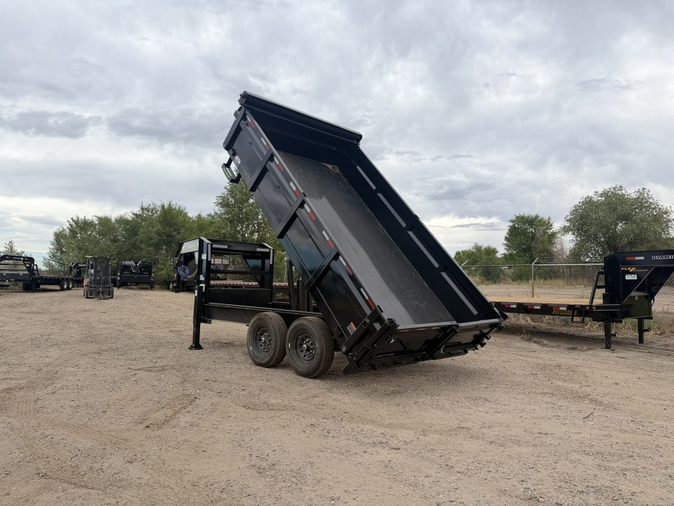 New 2026 Load Trail 8-14 Gooseneck Dump W/ Hydraulic Jacks and 7 Gauge Floor 7K Axles