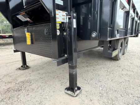New 2026 Load Trail 8-14 Gooseneck Dump W/ Hydraulic Jacks and 7 Gauge Floor 7K Axles