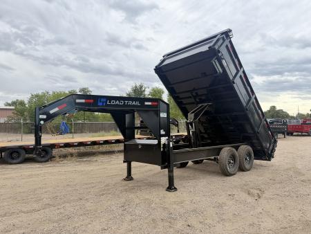 New 2026 Load Trail 8-14 Gooseneck Dump W/ Hydraulic Jacks and 7 Gauge Floor 7K Axles