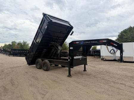 New 2026 Load Trail 8-14 Gooseneck Dump W/ Hydraulic Jacks and 7 Gauge Floor 7K Axles