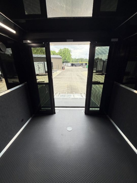 New 2026 Haulmark 34 Bathoom Race Trailer, Sliding Rear Glass Doors, Air Prep PKG, Awning, 2 A/C, Polycor, Insulated, Window, 54" ALX Slide Out Step, A/C + Heat
