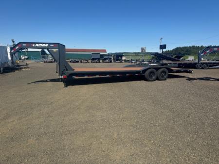 Used 2022 LAMAR TRAILERS H8 102x28 14K Flatbed Trailer GOOSENECK. USED