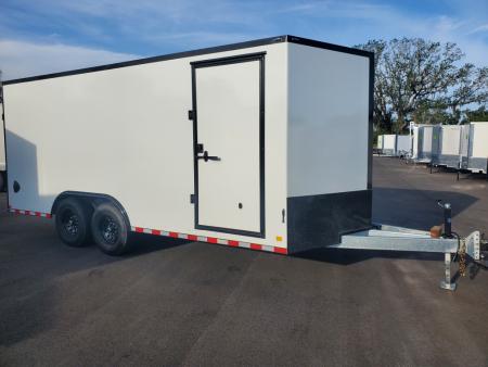New 2026 Cell-Tech Trailers 8.5X18 GALVANIZED FRAME 14000 LB GVWR(2-7K TORSION AXLES)ENCLOSED Cargo WITH AIRCRAFT PANELS, 14 PLY TIRES, TRANSITION FLAP, D RINGS IN FLOOR, WALK ON ROOF