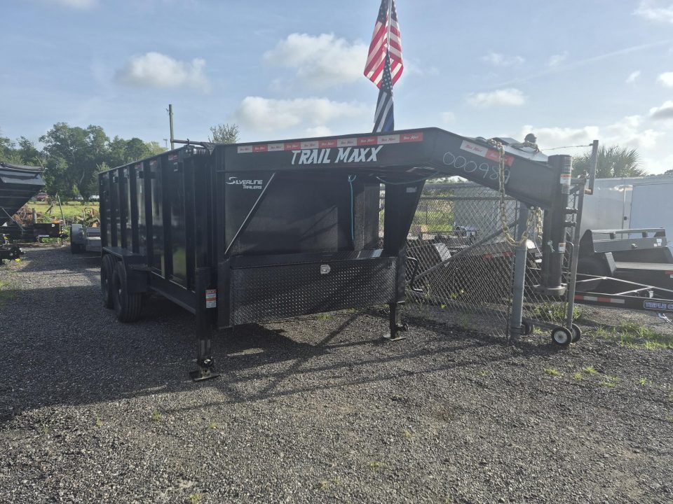 New 2025 Trail Maxx Trailers 7 x 16ft. Gooseneck Dump Trailer with 4' Sides and 14,000K Capacity Dump Trailer
