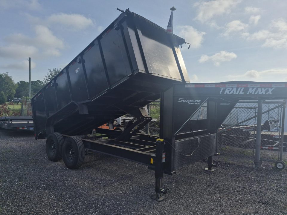New 2025 Trail Maxx Trailers 7 x 16ft. Gooseneck Dump Trailer with 4' Sides and 14,000K Capacity Dump Trailer