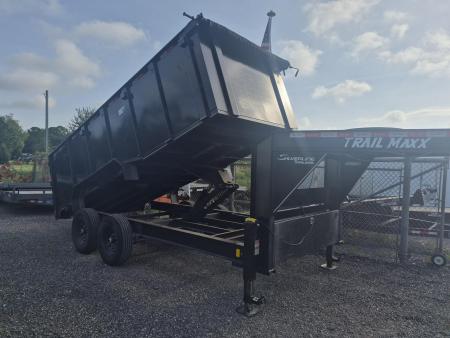 New 2025 Trail Maxx Trailers 7 x 16ft. Gooseneck Dump Trailer with 4' Sides and 14,000K Capacity Dump Trailer