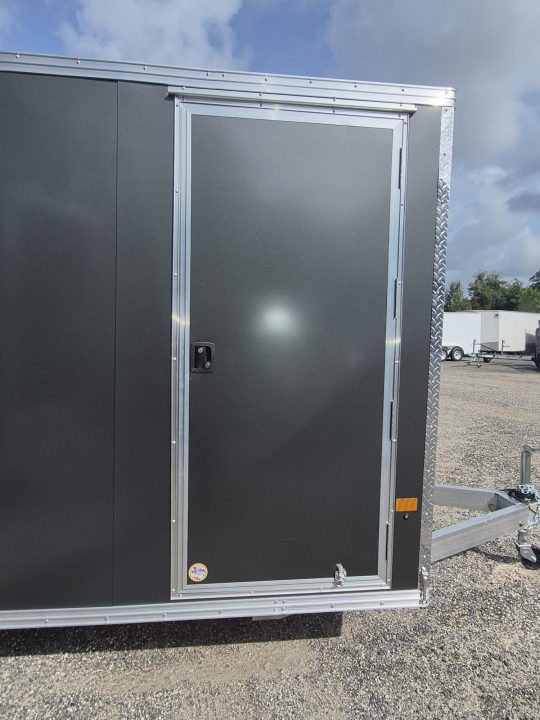 New 2026 ALCOM Aluminum 6x12 Charcoal Enclosed Trailer with 2990 GVWR 6" Extra Height Cargo / Enclosed Trailer