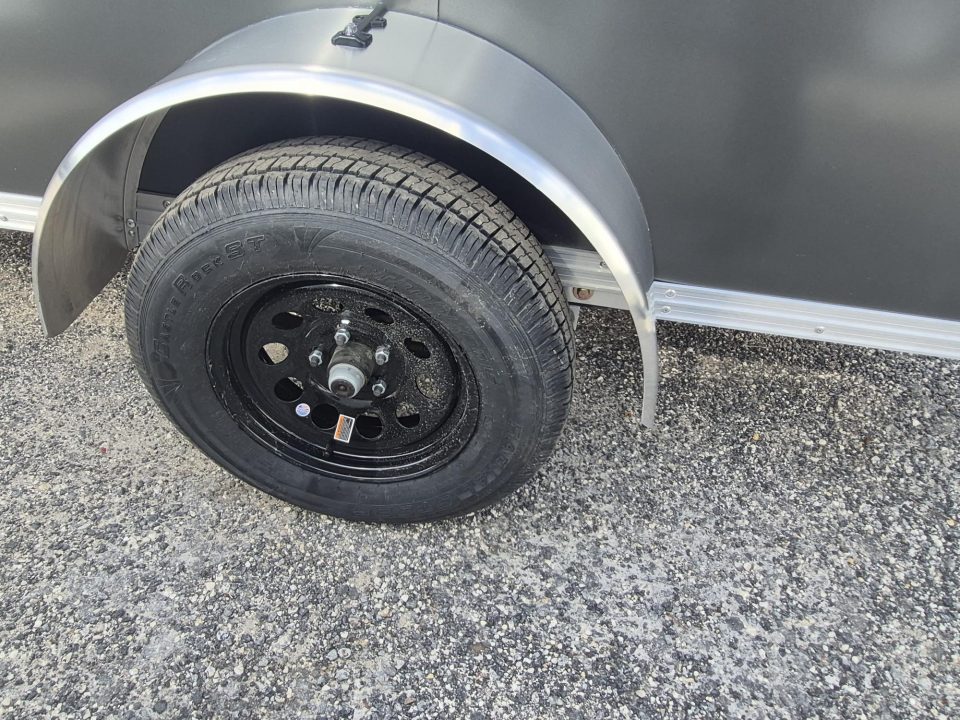 New 2026 ALCOM Aluminum 6x12 Charcoal Enclosed Trailer with 2990 GVWR 6" Extra Height Cargo / Enclosed Trailer