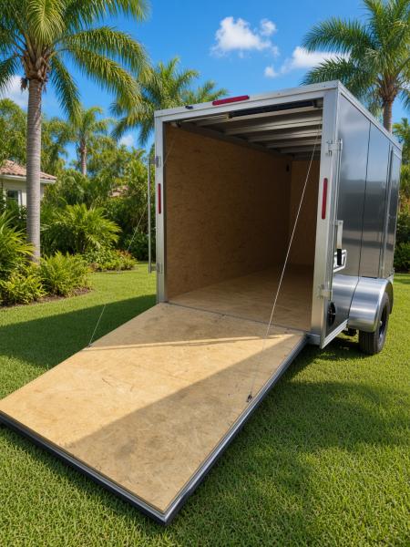New 2026 ALCOM 6x12 Aluminum Enclosed Trailer – Charcoal | 2,990 GVWR | 6" Extra Height Cargo / Enclosed Trailer