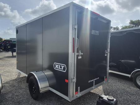 New 2026 ALCOM Aluminum 6x12 Charcoal Enclosed Trailer with 2990 GVWR 6" Extra Height Cargo / Enclosed Trailer
