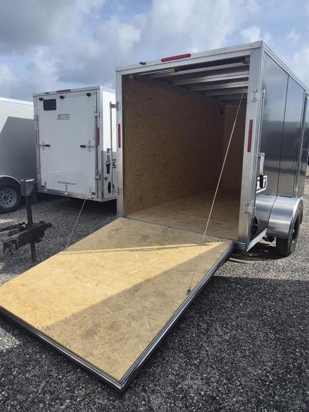 New 2026 ALCOM Aluminum 6x12 Charcoal Enclosed Trailer with 2990 GVWR 6" Extra Height Cargo / Enclosed Trailer