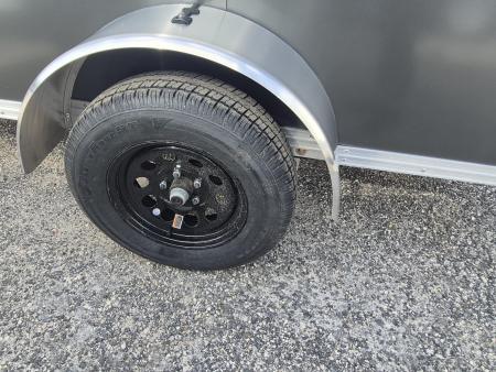 New 2026 ALCOM Aluminum 6x12 Charcoal Enclosed Trailer with 2990 GVWR 6" Extra Height Cargo / Enclosed Trailer