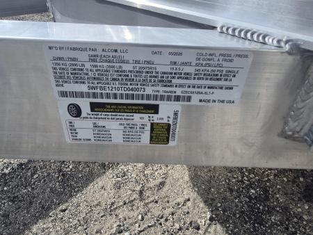 New 2026 ALCOM Aluminum 6x12 Charcoal Enclosed Trailer with 2990 GVWR 6" Extra Height Cargo / Enclosed Trailer