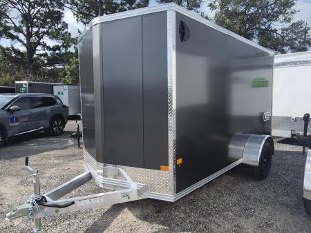 New 2026 ALCOM Aluminum 6x12 Charcoal Enclosed Trailer with 2990 GVWR 6  Extra Height Cargo / Enclosed Trailer