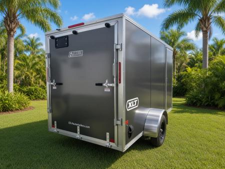 New 2026 ALCOM 6x12 Aluminum Enclosed Trailer – Charcoal | 2,990 GVWR | 6" Extra Height Cargo / Enclosed Trailer