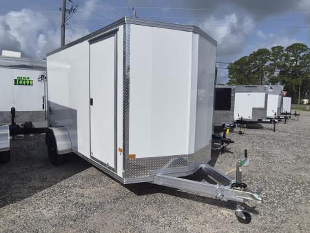 New 2026 ALCOM Aluminum 6x12 White Enclosed Trailer with 2990 GVWR with 6  Extra Height Cargo / Enclosed Trailer