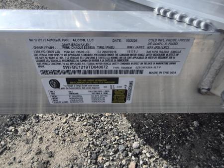 New 2026 ALCOM Aluminum 6x12 White Enclosed Trailer with 2990 GVWR with 6" Extra Height Cargo / Enclosed Trailer
