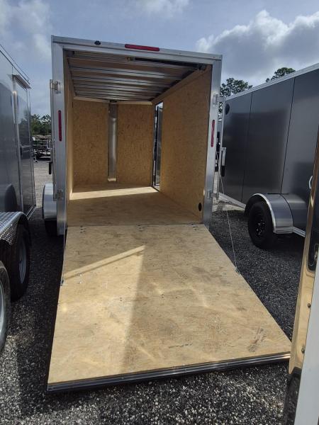 New 2026 ALCOM Aluminum 6x12 White Enclosed Trailer with 2990 GVWR with 6" Extra Height Cargo / Enclosed Trailer