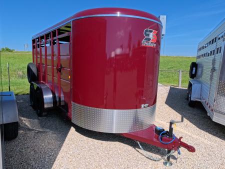 New 2027 S&S Manufacturing Livestock -Bumper Pull 6'x 6'6  x 16' with 3500# Spring Axles, Center Gate with Slam Latch, 15  Spare Tire