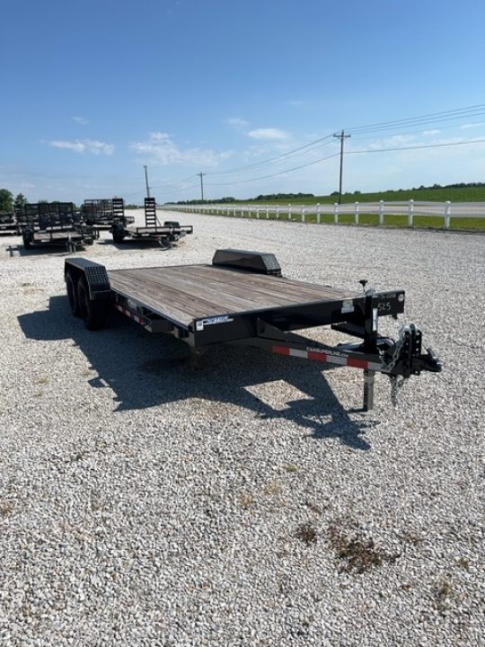 New 2025 Cam Superline 7 x 18 (14+4) CAM Wood Deck Car Hauler 7K