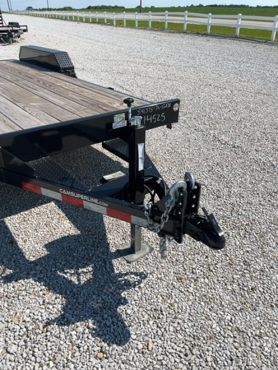 New 2025 Cam Superline 7 x 18 (14+4) CAM Wood Deck Car Hauler 7K