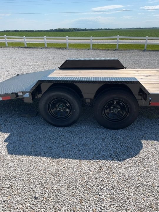 New 2025 Cam Superline 7 x 18 (14+4) CAM Wood Deck Car Hauler 7K