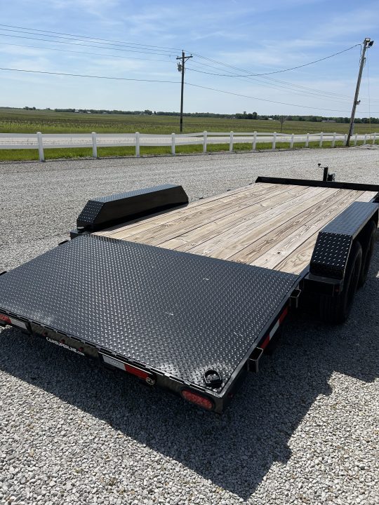 New 2025 Cam Superline 7 x 18 (14+4) CAM Wood Deck Car Hauler 7K
