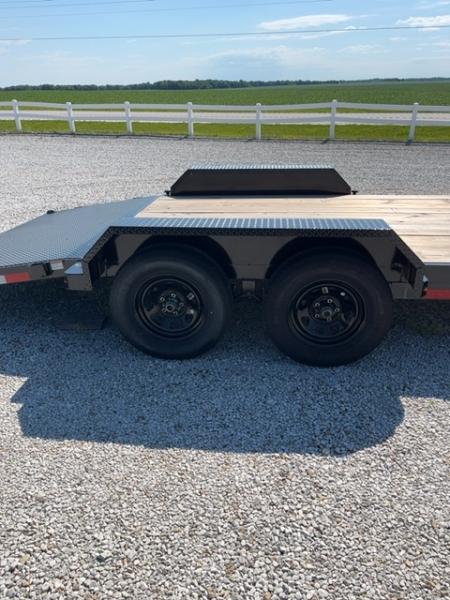 New 2025 Cam Superline 7 x 18 (14+4) CAM Wood Deck Car Hauler 7K
