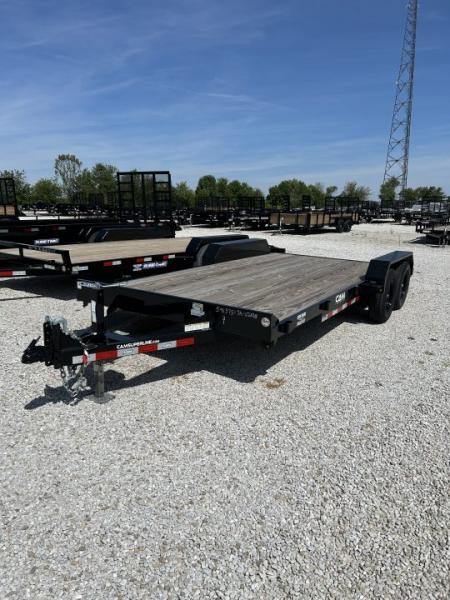 New 2025 Cam Superline 7 x 18 (14+4) CAM Wood Deck Car Hauler 7K